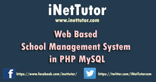 Web Based School Management System in PHP MySQL