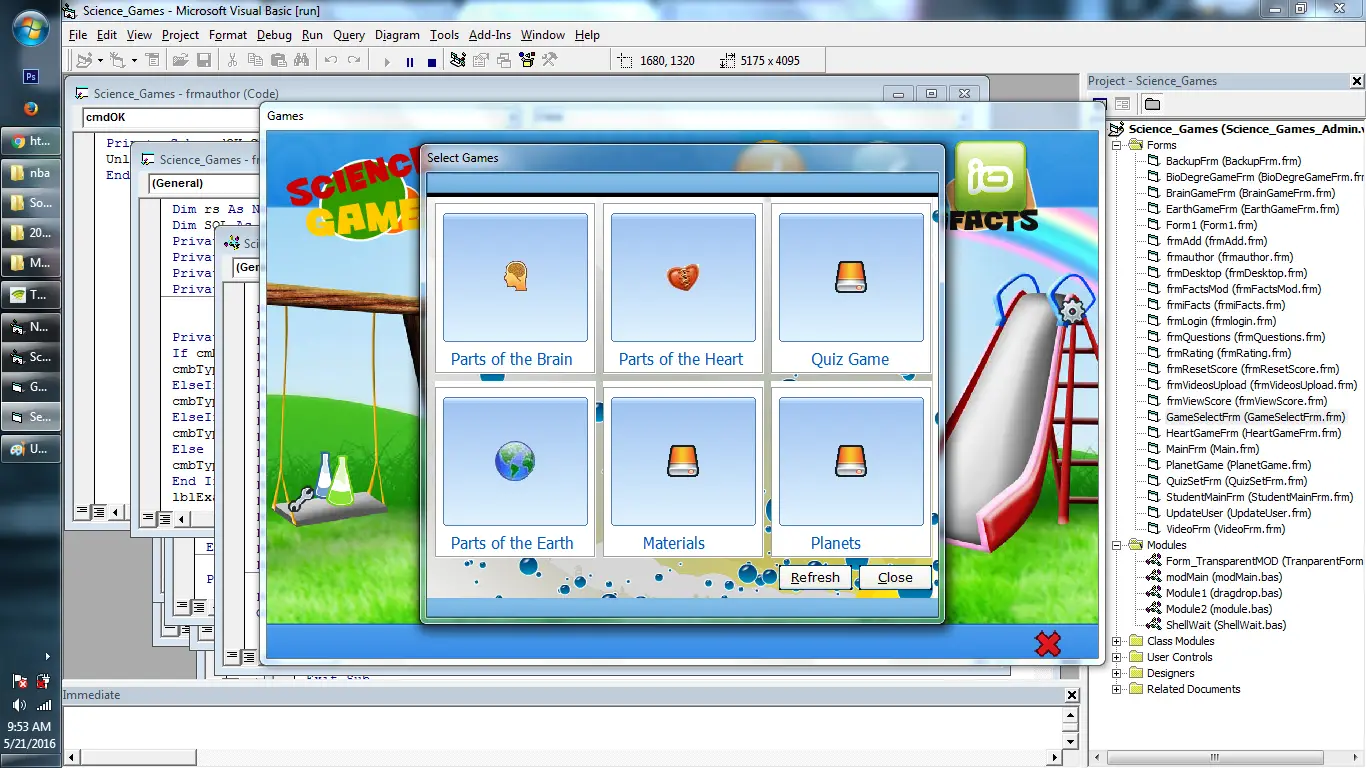 Science Learning Game in Visual Basic