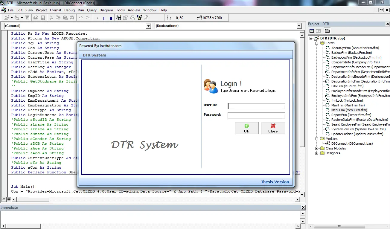 Login of DTR System