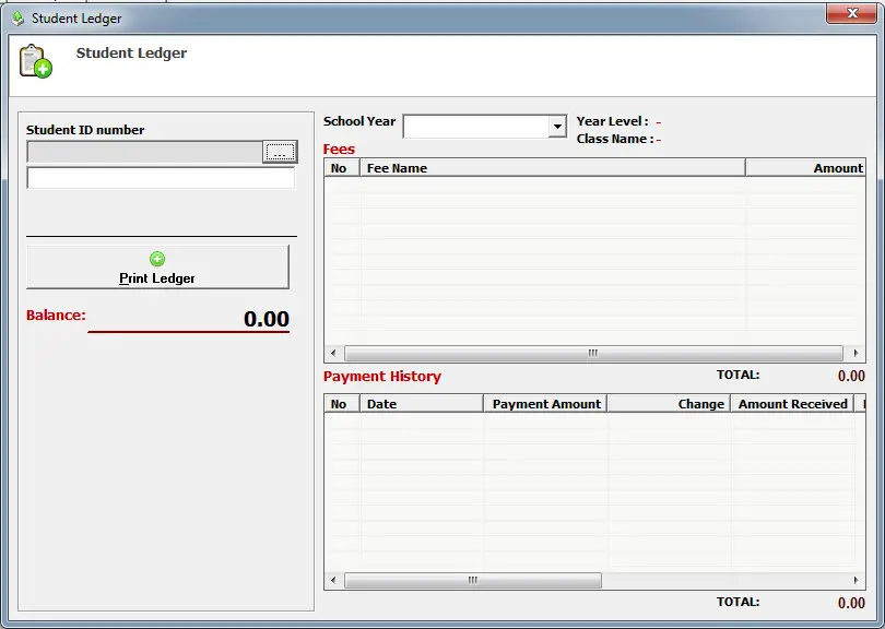 School Management System - Student Ledger Module