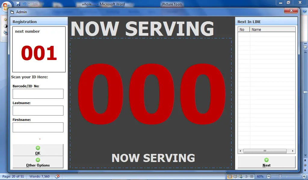 Queuing System Admin Panel