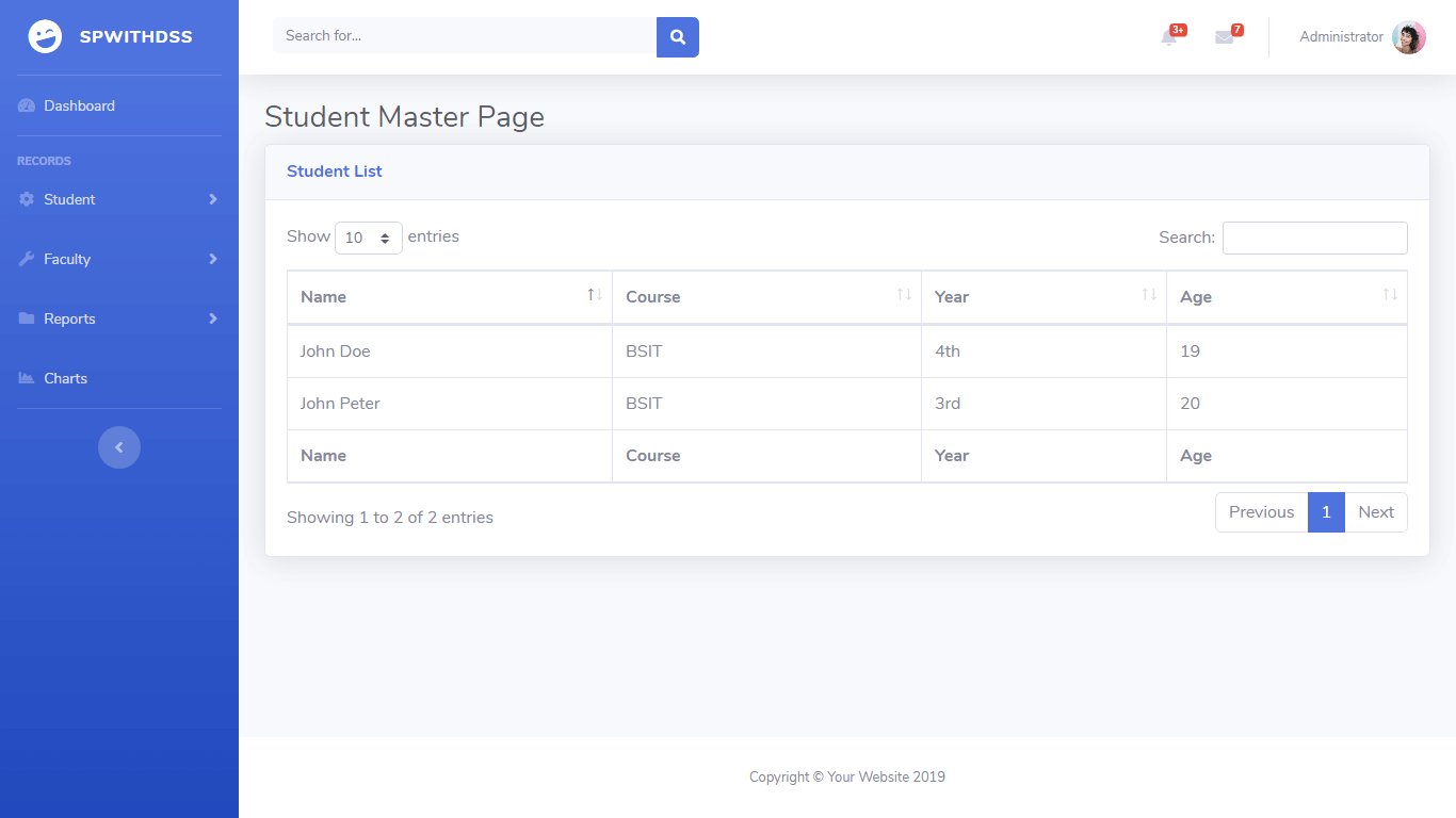 Student Profiling with Decision Support User Interface