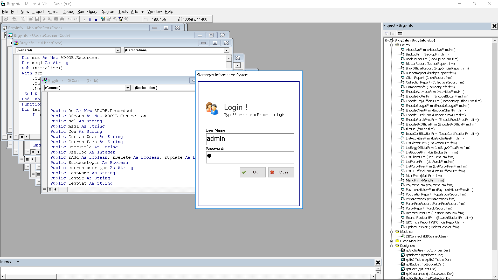 Barangay System Login Form