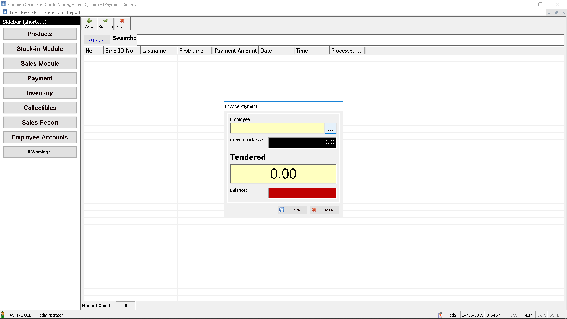 Canteen Management System Payment Module