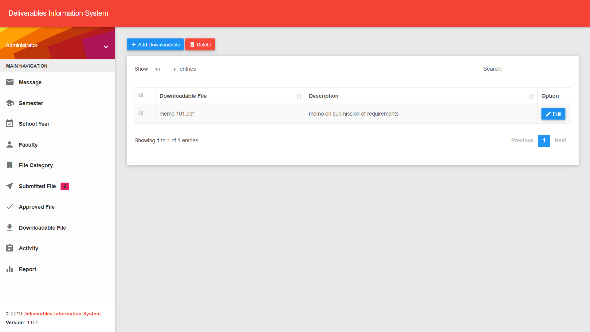 Deliverable Information System Downloadable Module