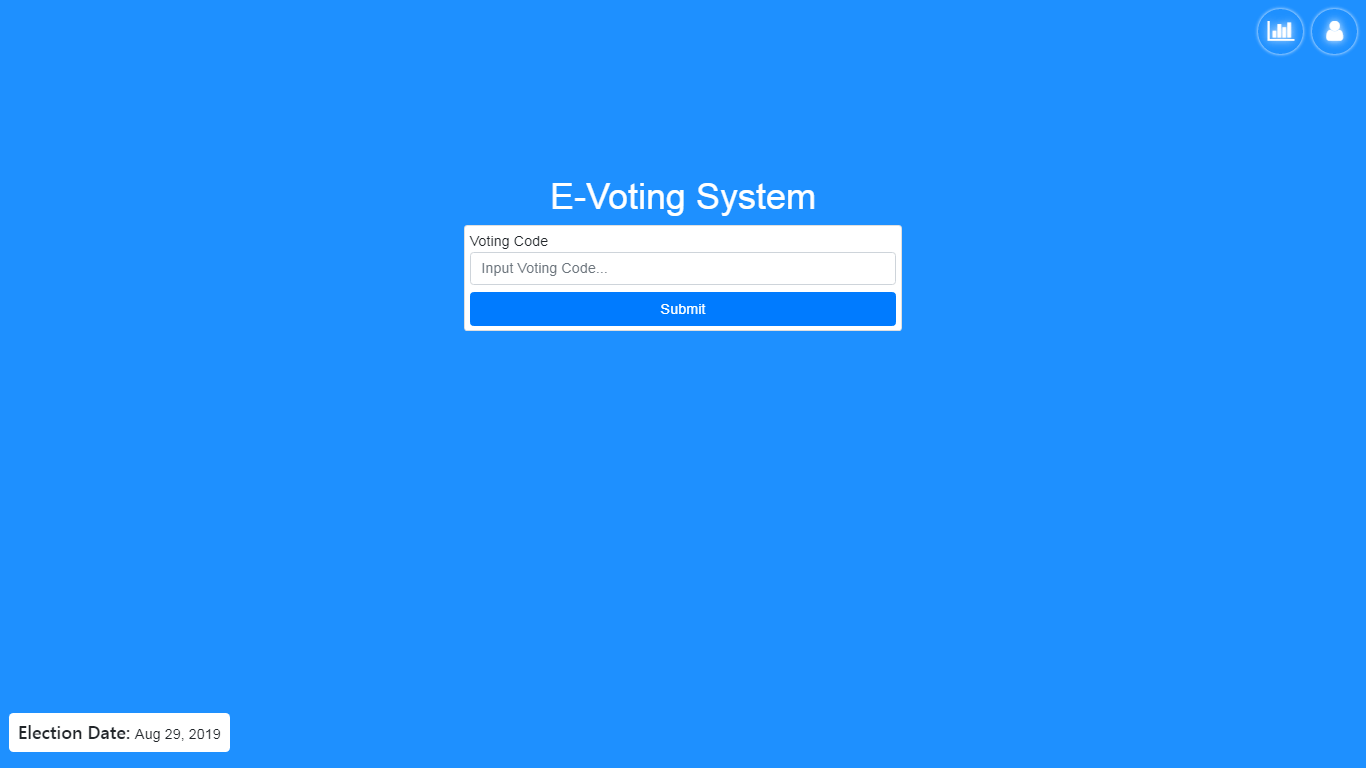 Online Voting Platform Student Login Page for Voting
