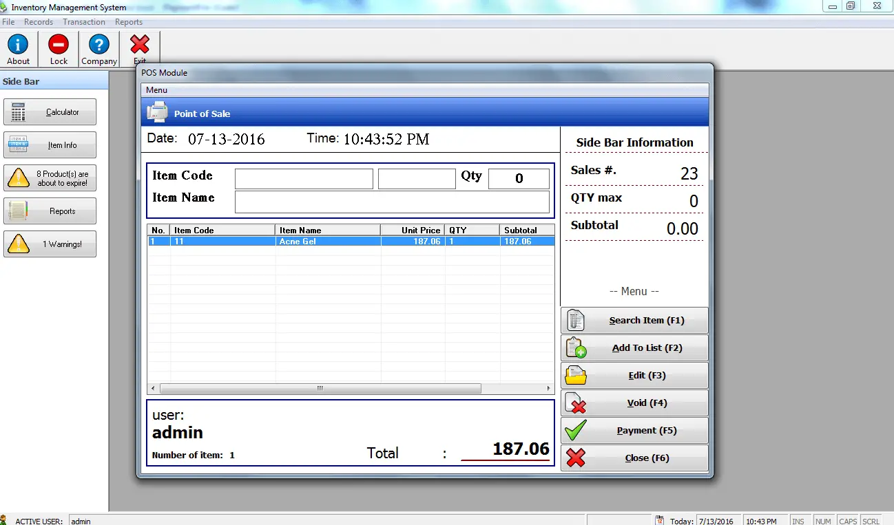 Point of Sale System POS Module