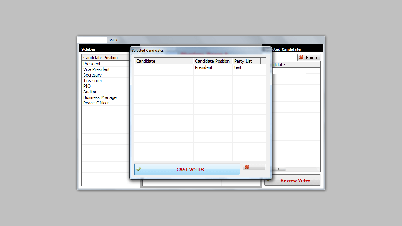 Voting System Casting of Votes Module