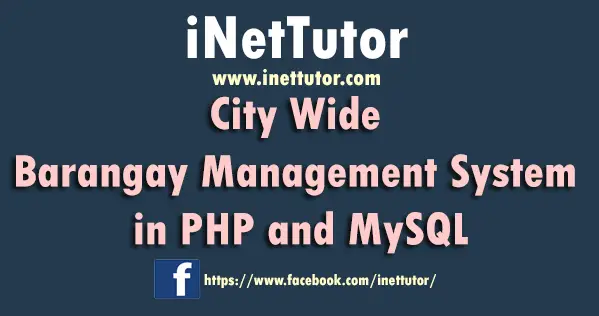 City Wide Barangay Management System in PHP and MySQL