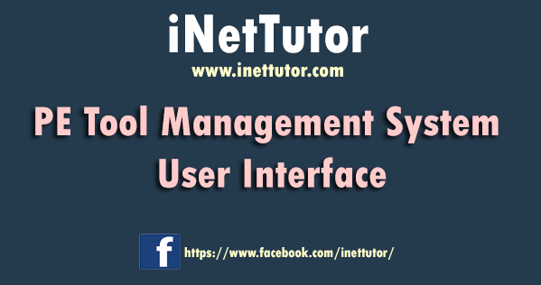 PE Tool Management System User Interface