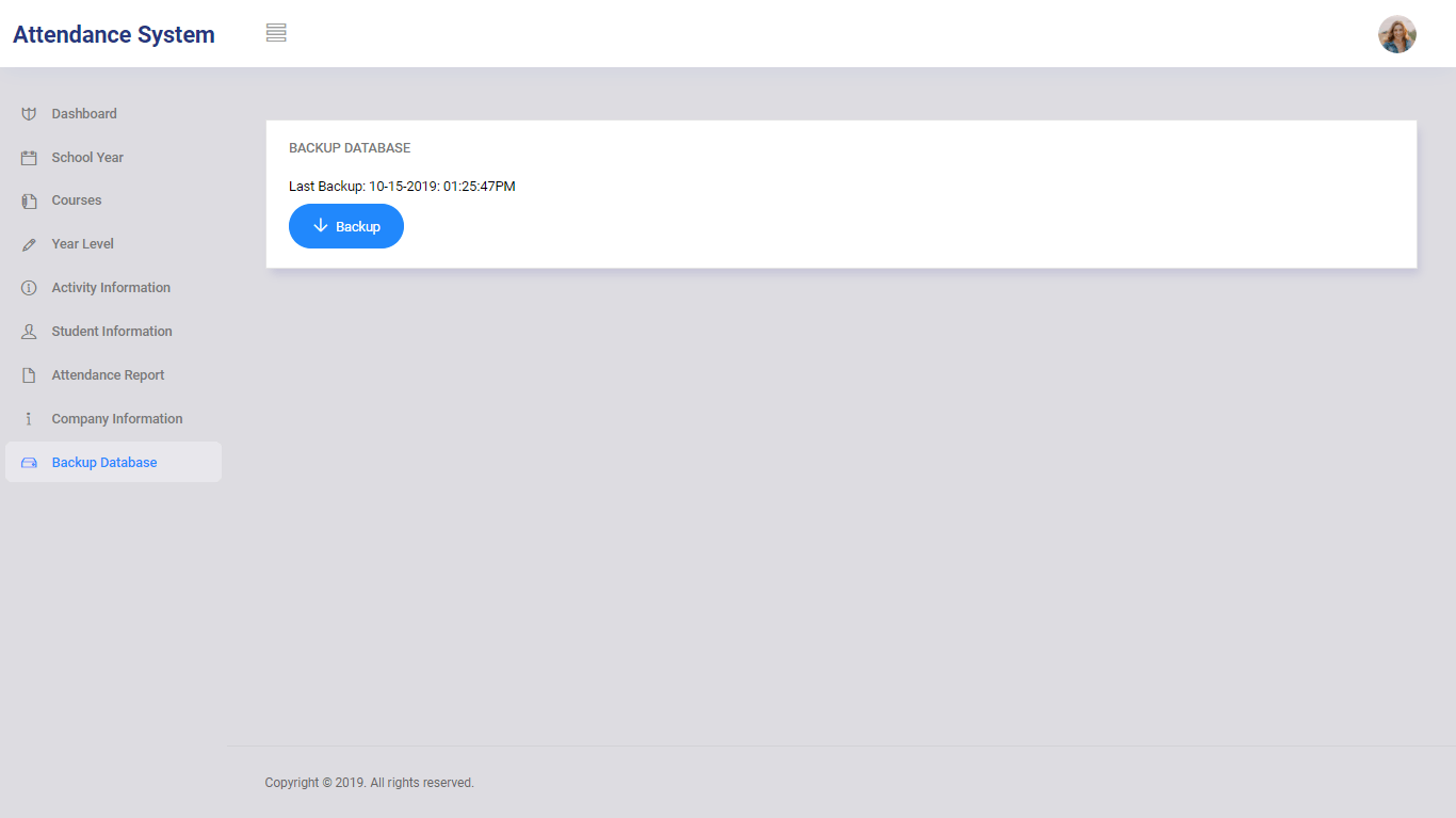 Attendance System Backup Database Module