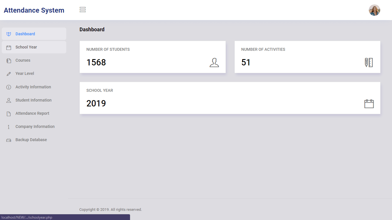 Attendance System Dashboard Module