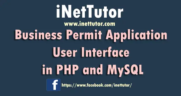 Business Permit Application User Interface in PHP and MySQL