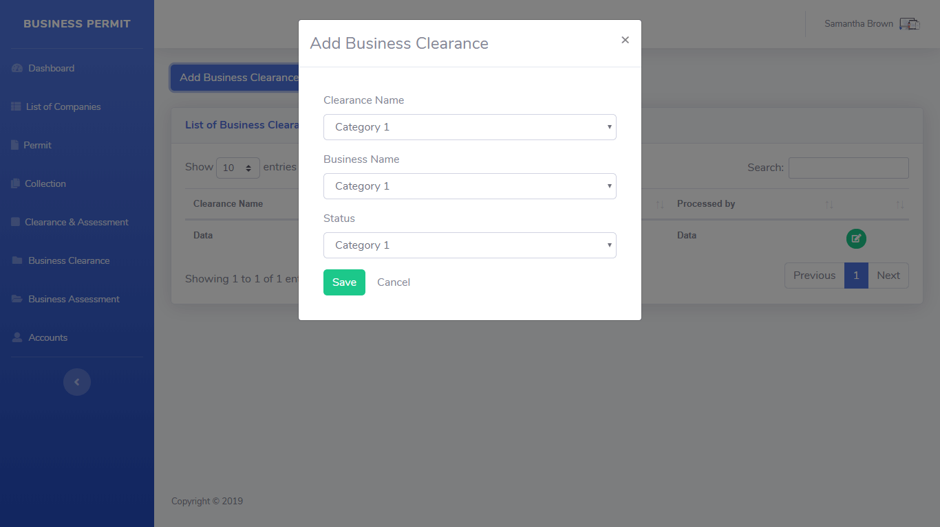 Business Permit Application and Monitoring System Business Clearance Module