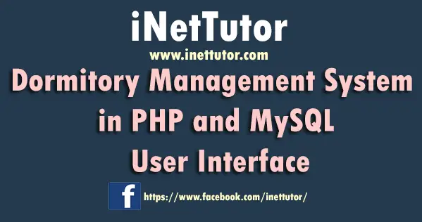 Dormitory Management System in PHP and MySQL User Interface