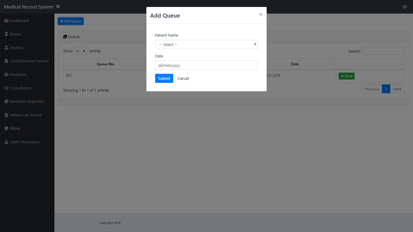 Medical Record System Queue Module