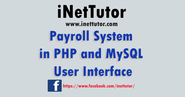 Payroll System in PHP and MySQL User Interface