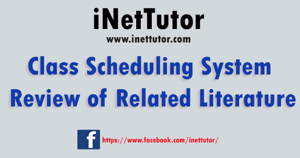 Class Scheduling System Review of Related Literature