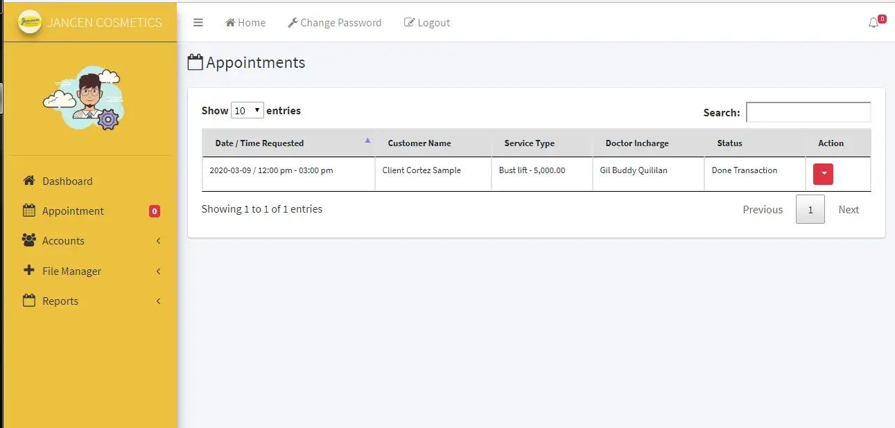 Appointment System Monitoring of Appointments