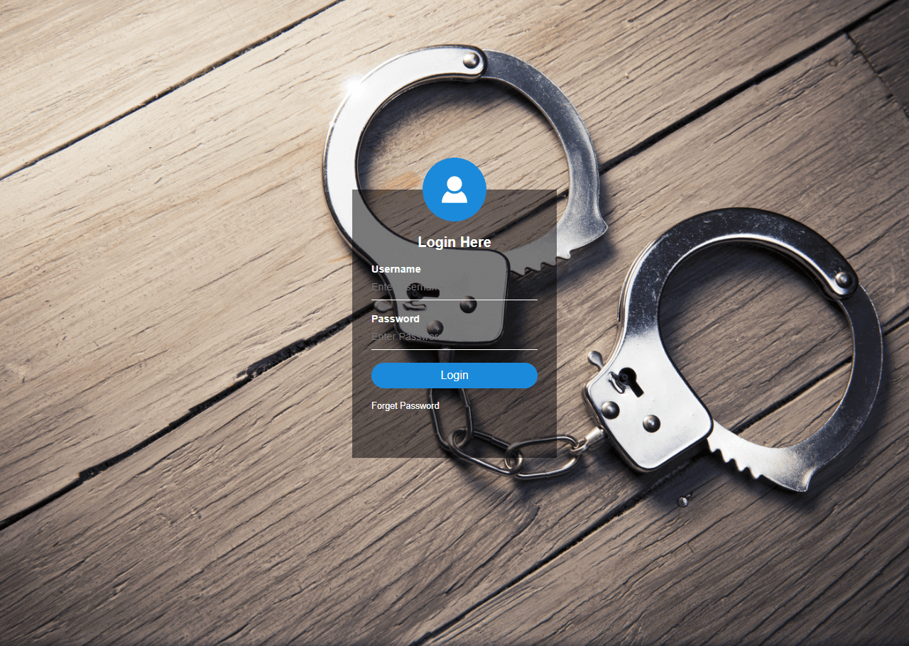 Crime Management System Login Form