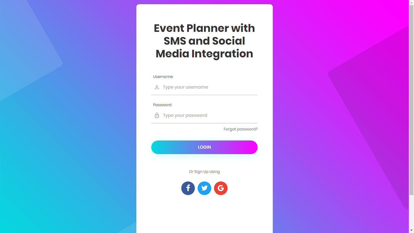 Event Planner with SMS and Social Media Integration