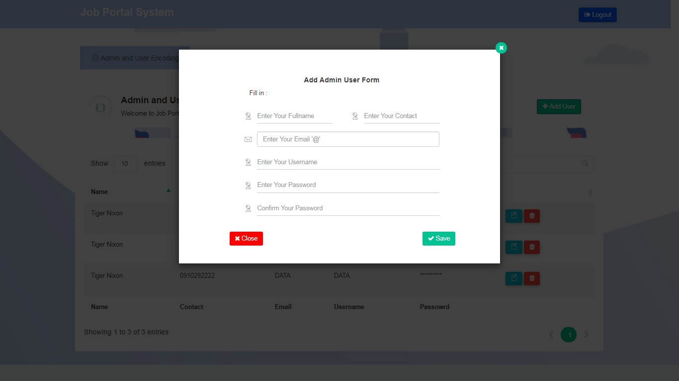 Job Portal System User Management Module