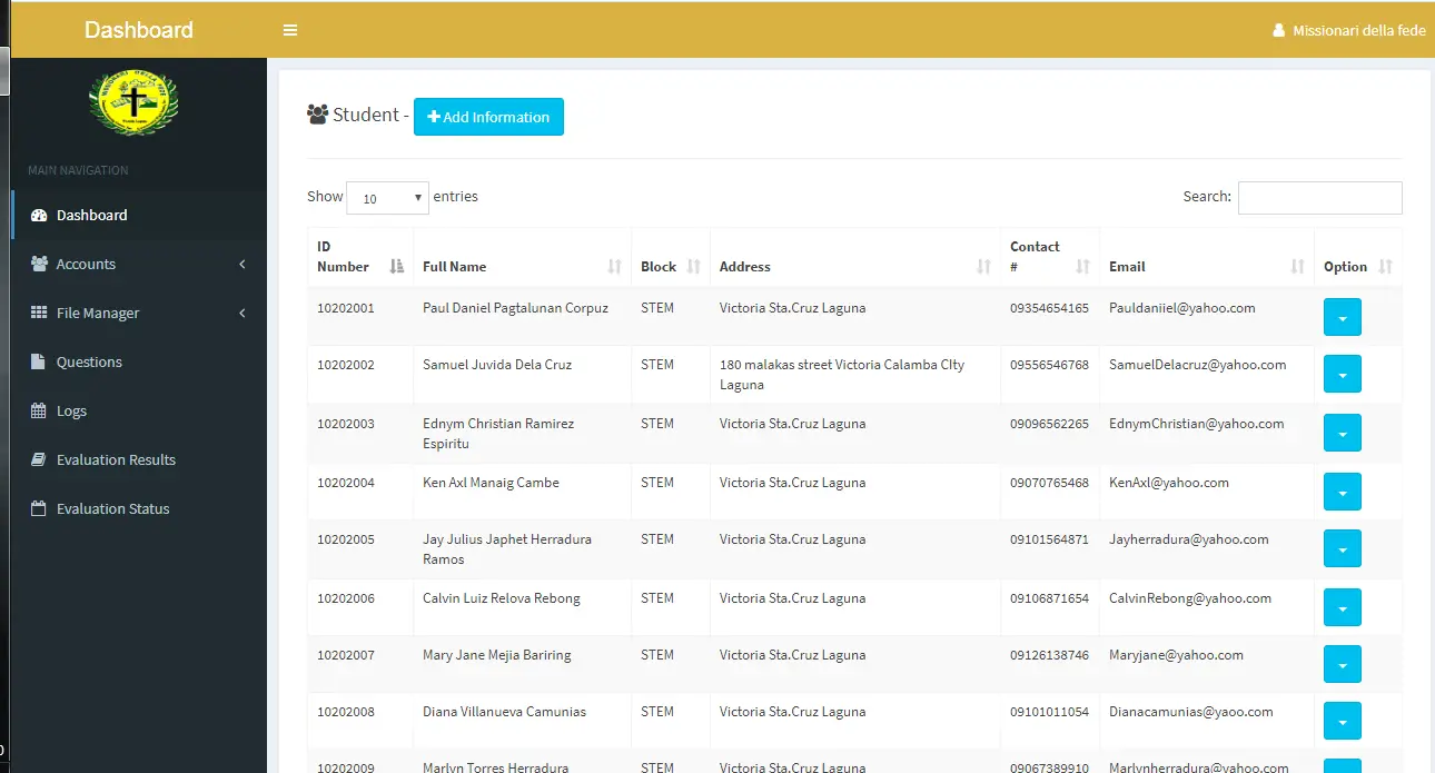 Online Teacher Evaluation System Student Information