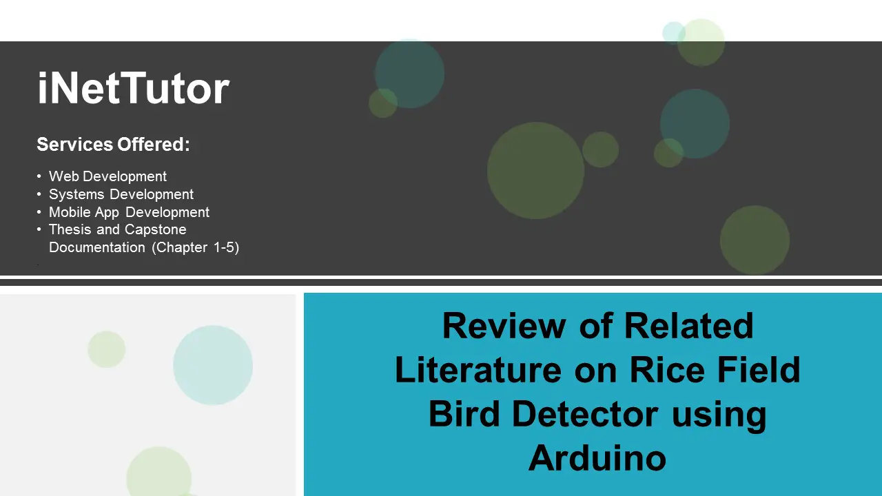 Review of Related Literature on Rice Field Bird Detector using Arduino