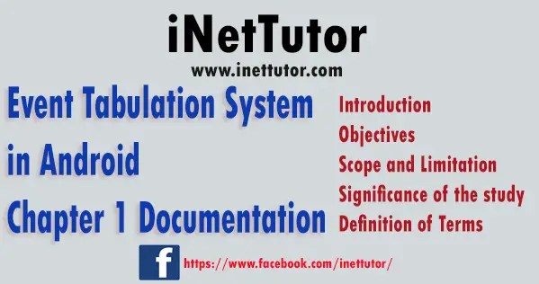 Event Tabulation System in Android Chapter 1 Documentation