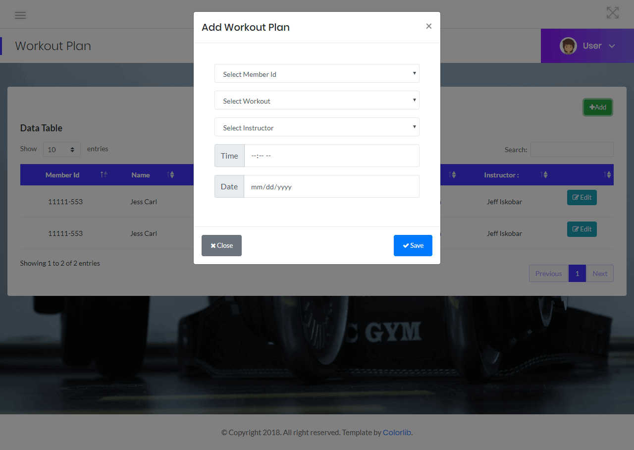 Gym Management Workout Plan Management Module