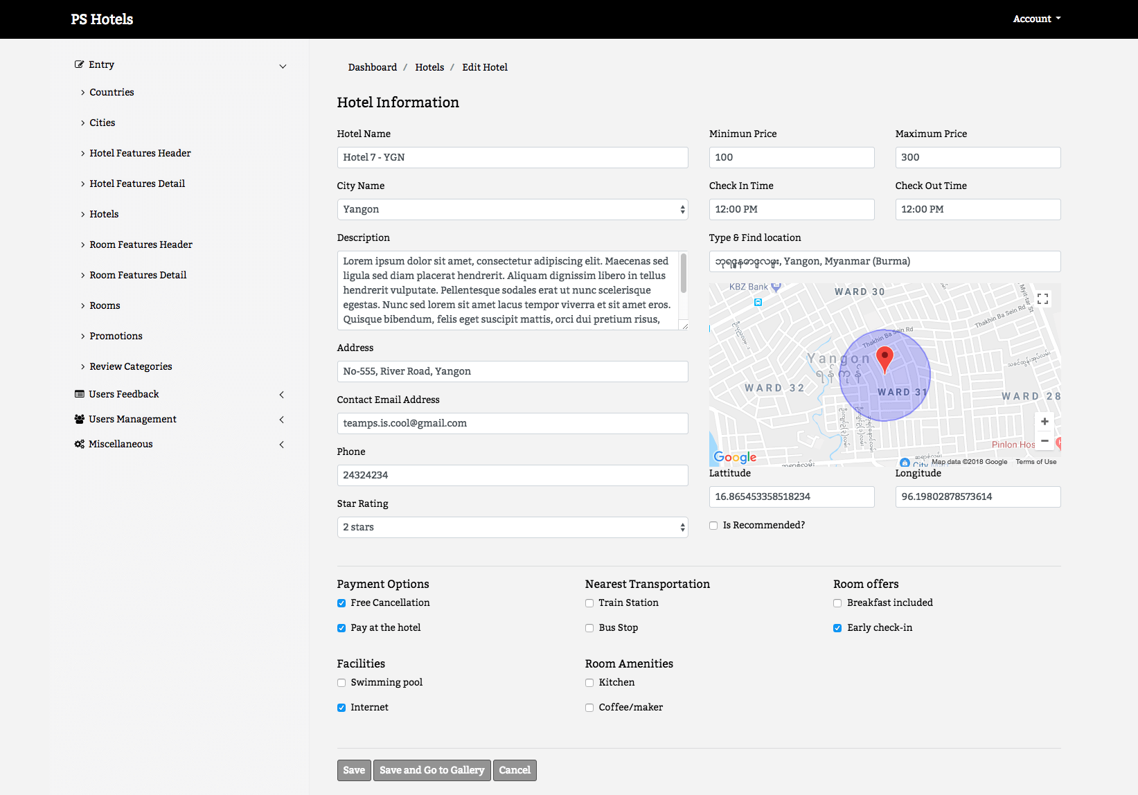 Multi Hotel Management System Hotel Information Encoding