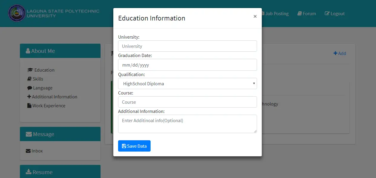 Online Alumni Tracer and Job Portal System Educational Background part 2