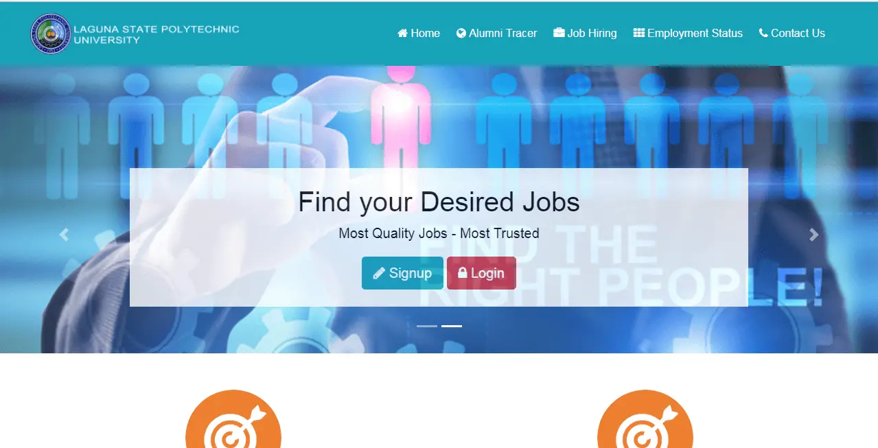 Online Alumni Tracer and Job Portal System Frontend Page