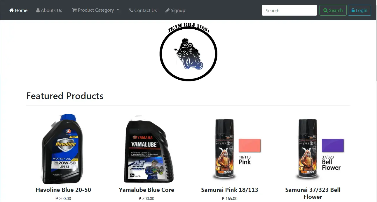 Online Shopping and Inventory System Product Catalog Page