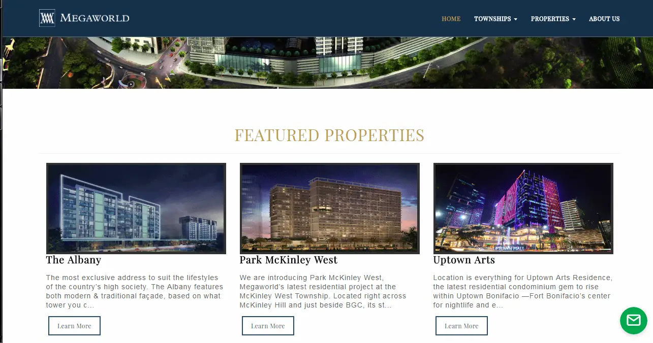 Property Management with Content management System Featured Properties Page