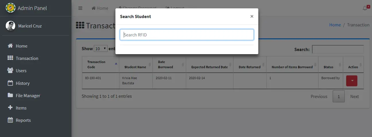 RFID Based Equipment Management RFID Scanning of Student
