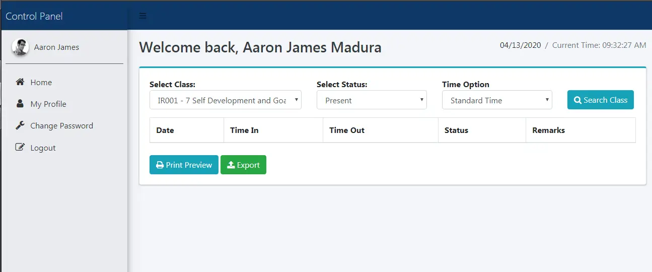 RFID Based Online Attendance Student Account and Dashboard