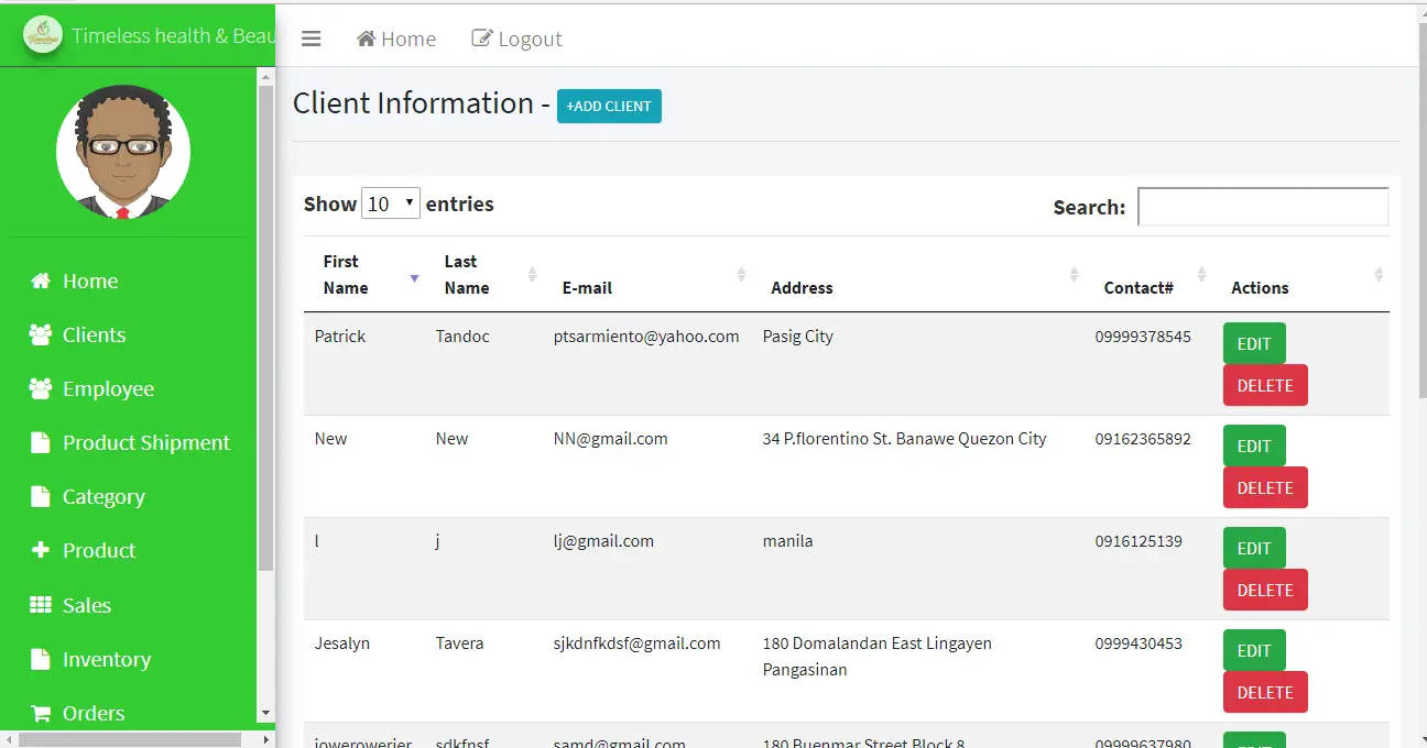 Sales and Inventory with DSS Client Information