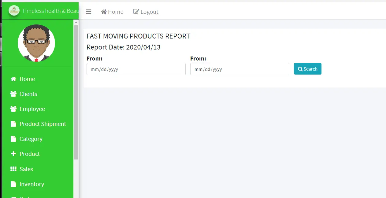 Sales and Inventory with DSS Fast Moving Product Report