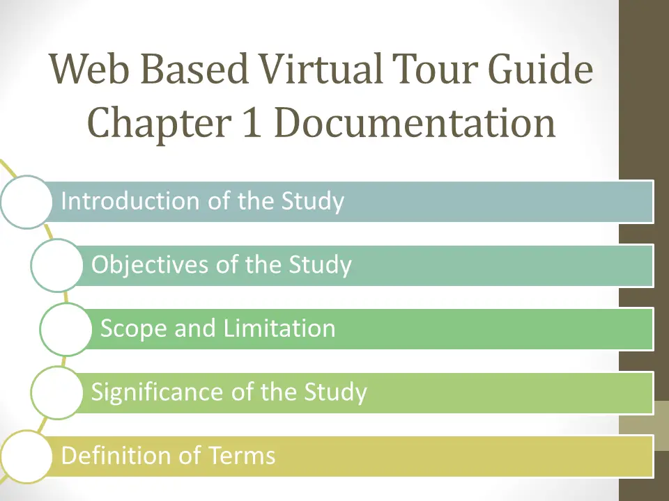 Web Based Virtual Tour Guide Chapter 1 Documentation