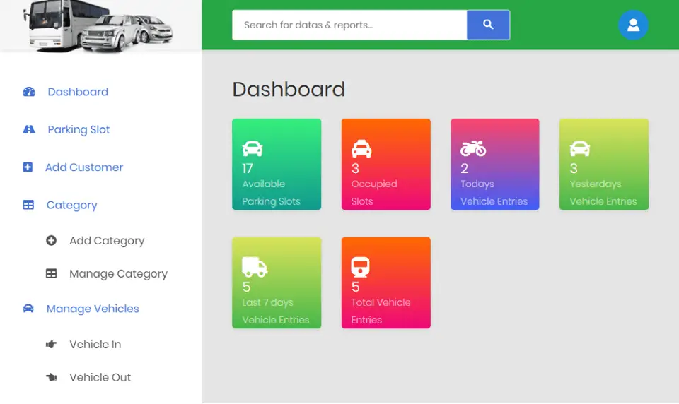 Car Parking System Dashboard