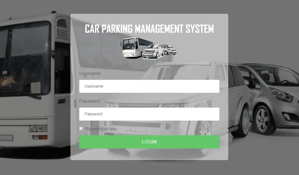 Car Parking System Login Form