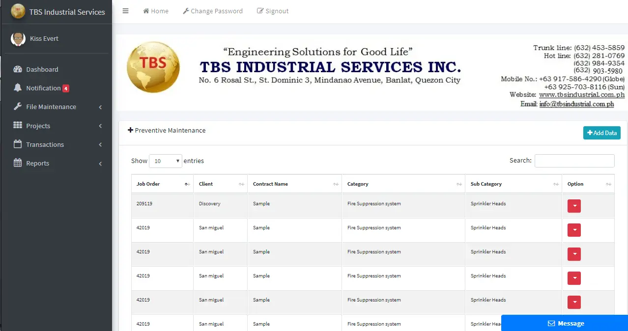 Client Monitoring System Preventive Maintenance