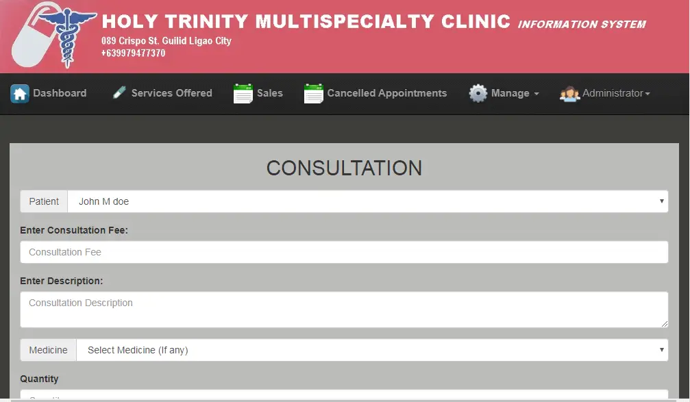 Doctor Appointment System Consultation Form