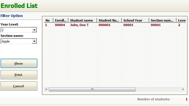 student enrollment system project