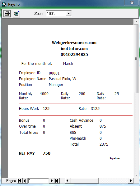 Payroll System in Visual Basic and MySQL