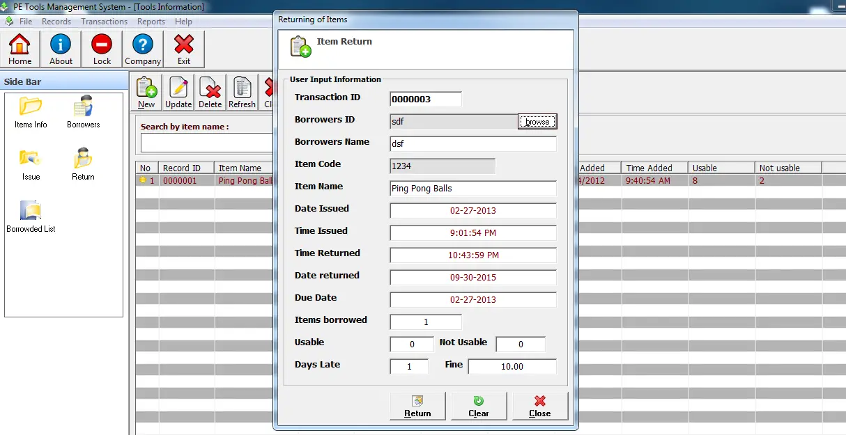 PE Tools Inventory Management System Free Download Complete Source code