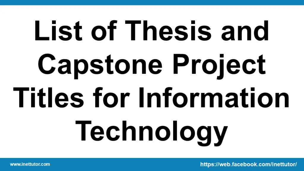 list of capstone project titles for information technology 2020