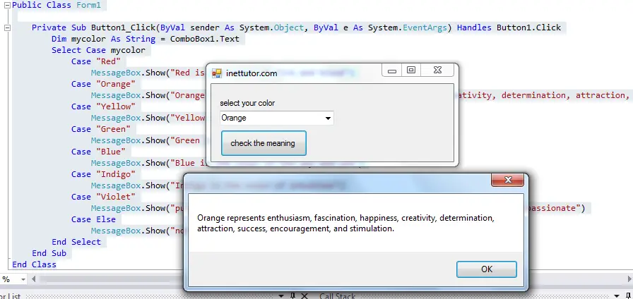 visual basic case statements