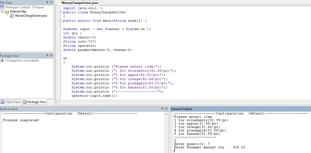 Money Change Solver in Java